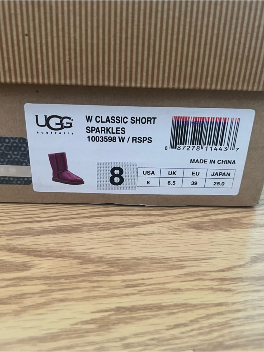 UGG Hot Pink Sequin Short Boots - Picture 4 of 6